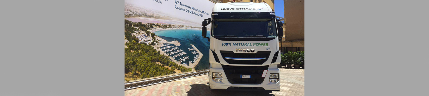 IVECO at the inauguration of the G7 Transport Ministers’ Meeting in Cagliari with Stralis NP and increasingly sustainable solutions