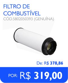 Filtro de combustível de: R$378,86 por: R$ 319,00