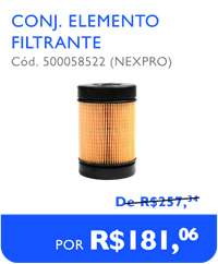 Elemento filtro de combustível NEXPRO código 500058315 - De R$ 243,59 por R$ 184,34 no Festival de Peças 2025