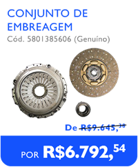 Conjunto de embreagem IVECO código 5801385606 genuíno - De R$ 9.645,38 por R$ 6.792,54 no Festival de Peças 2025