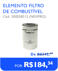 Elemento filtro de combustível NEXPRO código 500058315 - De R$ 243,59 por R$ 184,34 no Festival de Peças 2025