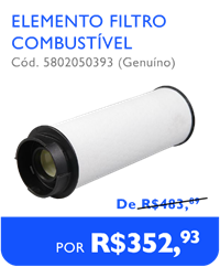 Elemento filtro de combustível IVECO código 5802050393 genuíno - De R$ 483,89 por R$ 352,93 no Festival de Peças 2025