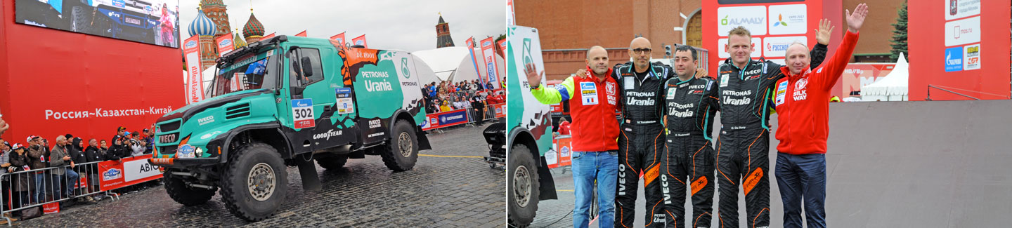 Silk Way Rally 2017: IVECO and Team PETRONAS De Rooy IVECO on the ceremonial start podium in Moscow’s Red Square 