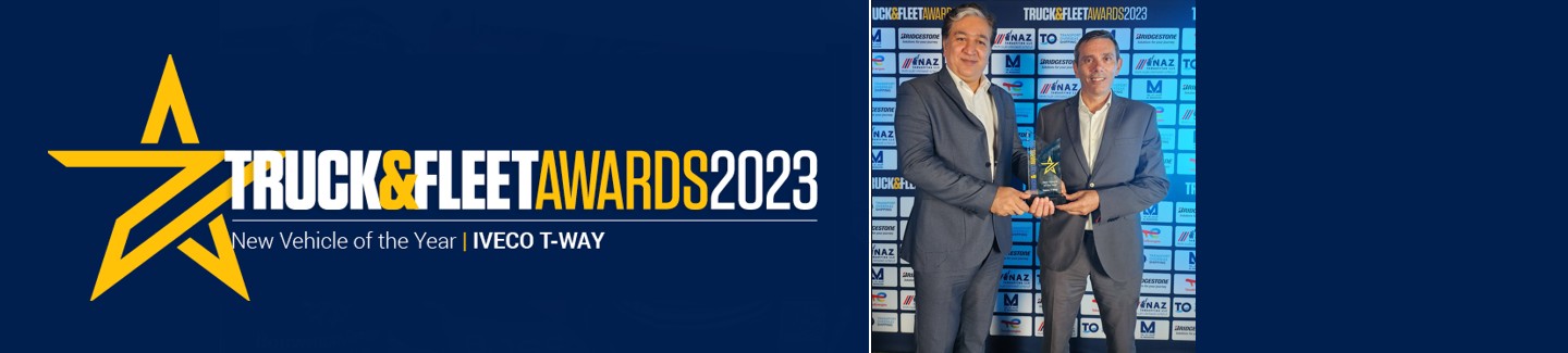 IVECO T-WAY won the “New Vehicle of the Year” Award during last night’s Truck and Fleet Awards 2023, in Dubai.