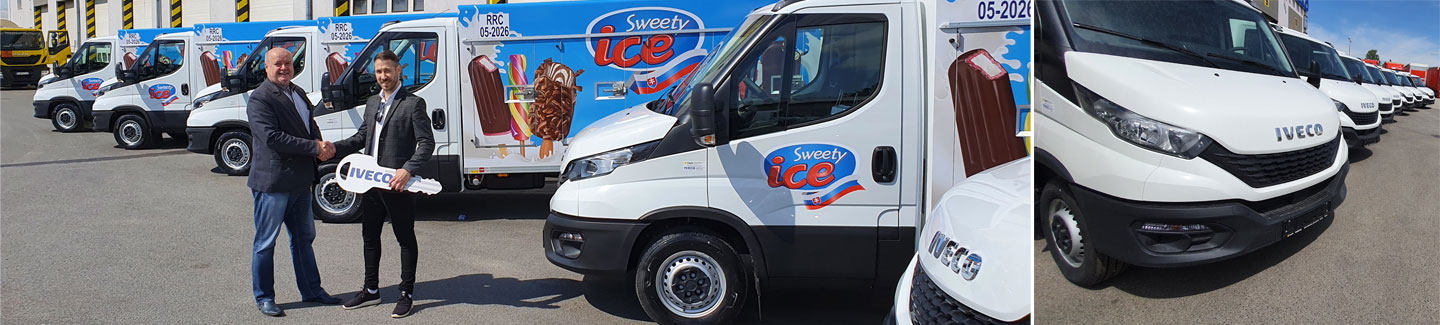 Spoločnosť SWEETY ICE, s.r.o., si prevzala 7 nových vozidiel IVECO Daily na distribúciu mrazených výrobkov.